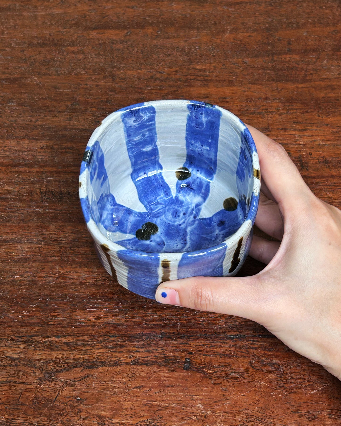 Blue Doodle Square Cup