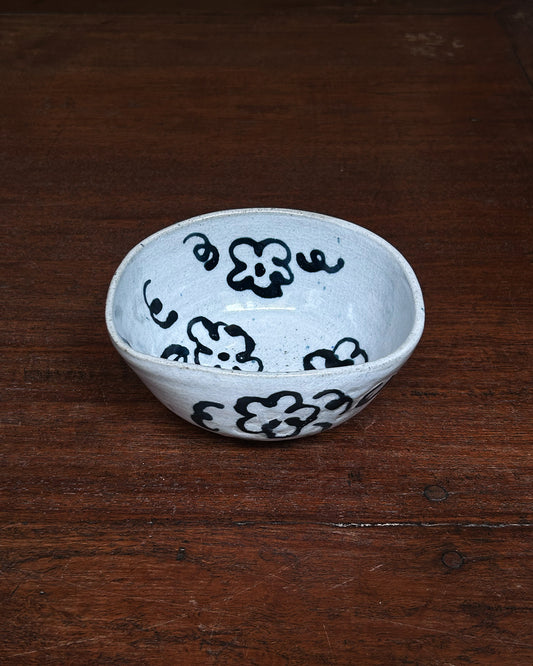 Black Flower Rectangle Bowl #15026