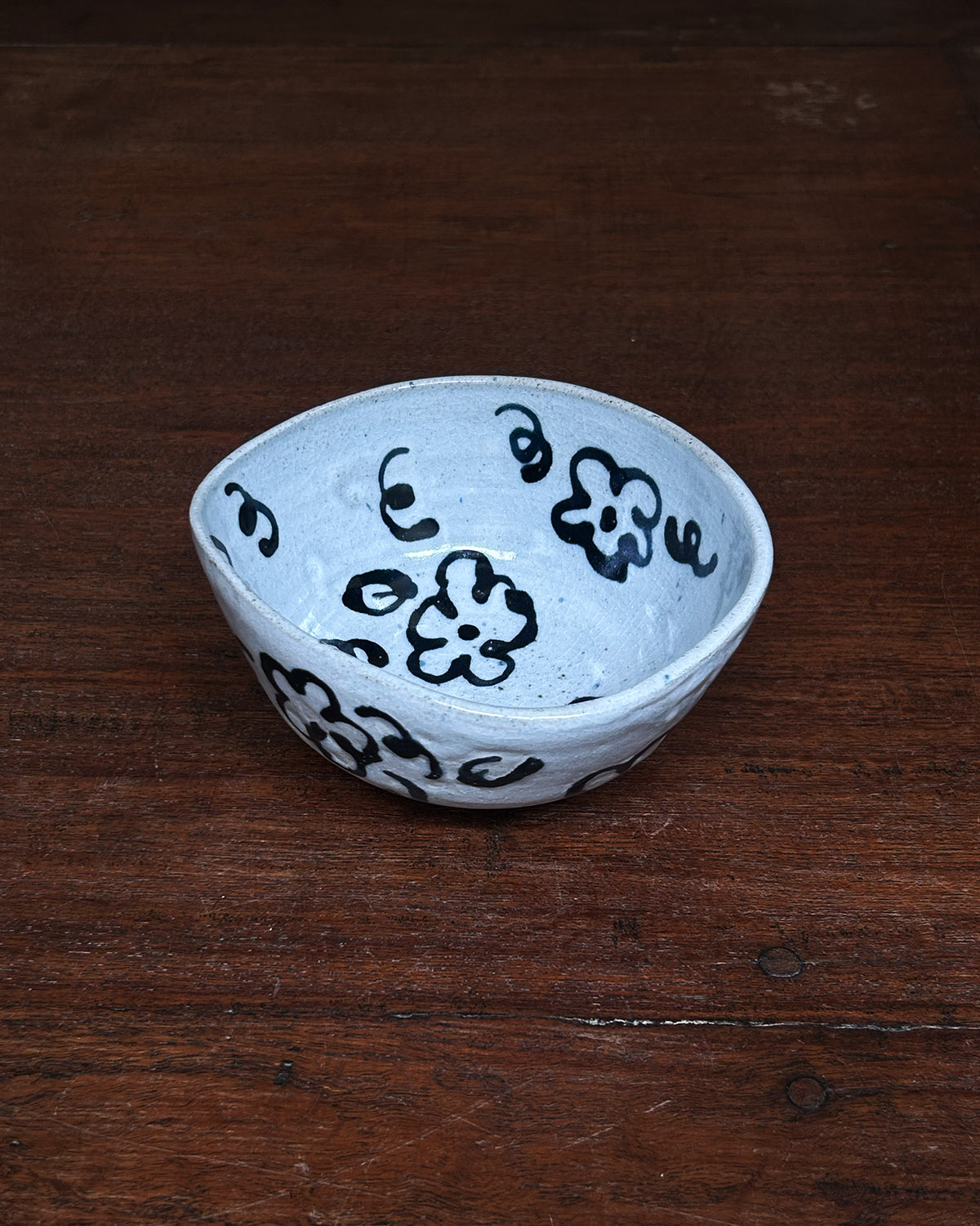 Black Flower Rectangle Bowl #15026