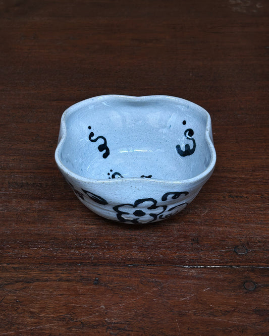 Black Flower Rectangle Bowl #15126