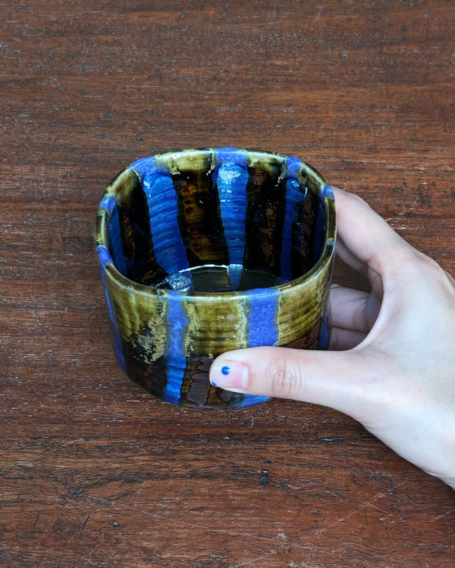 Blue Lines Square Cup
