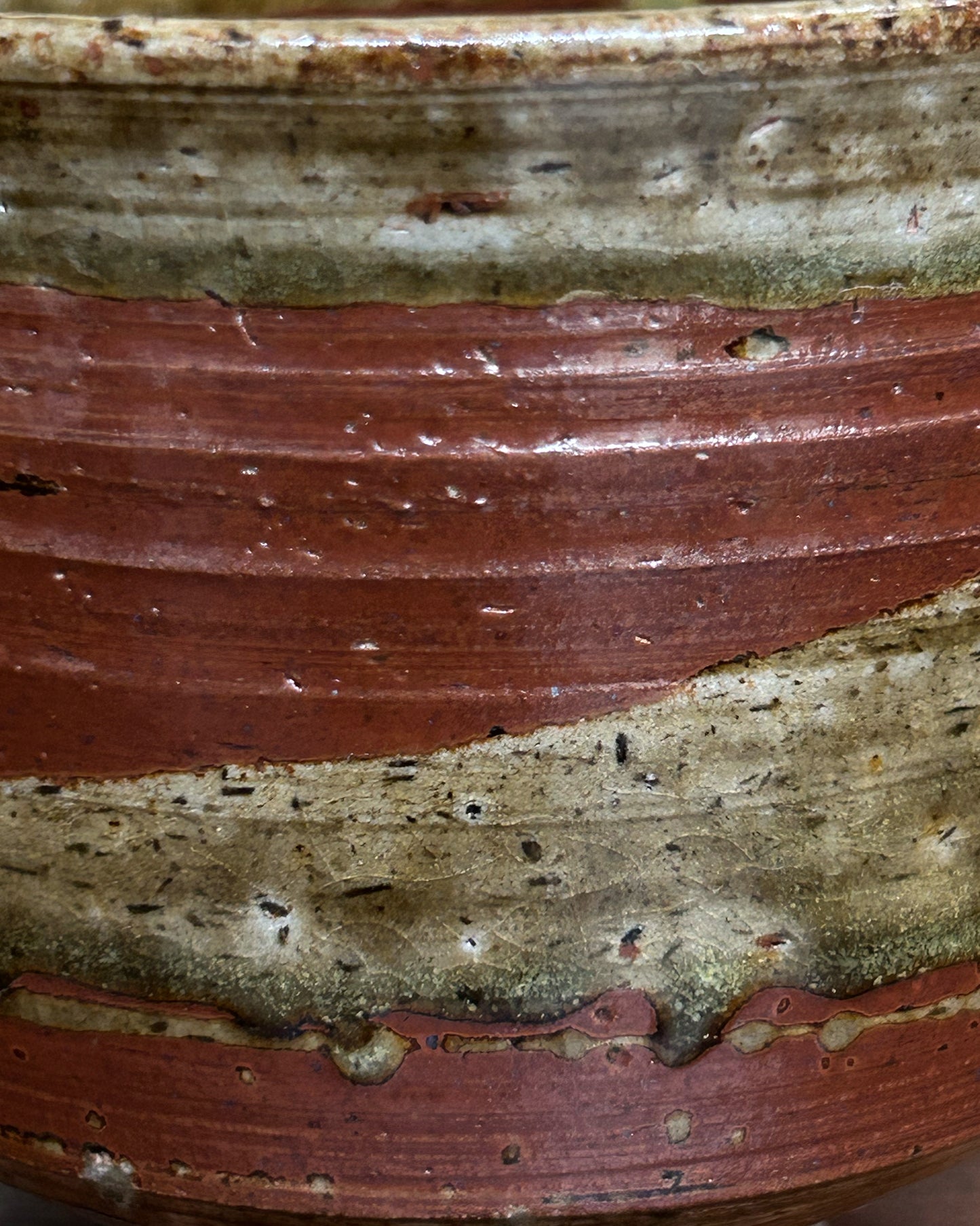 Olive Brush Chawan Bowl #6926