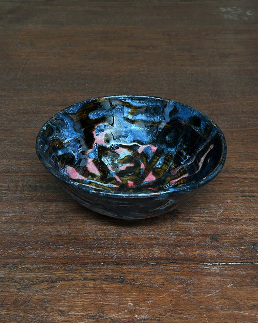 Blue Rosette Bowl #14226