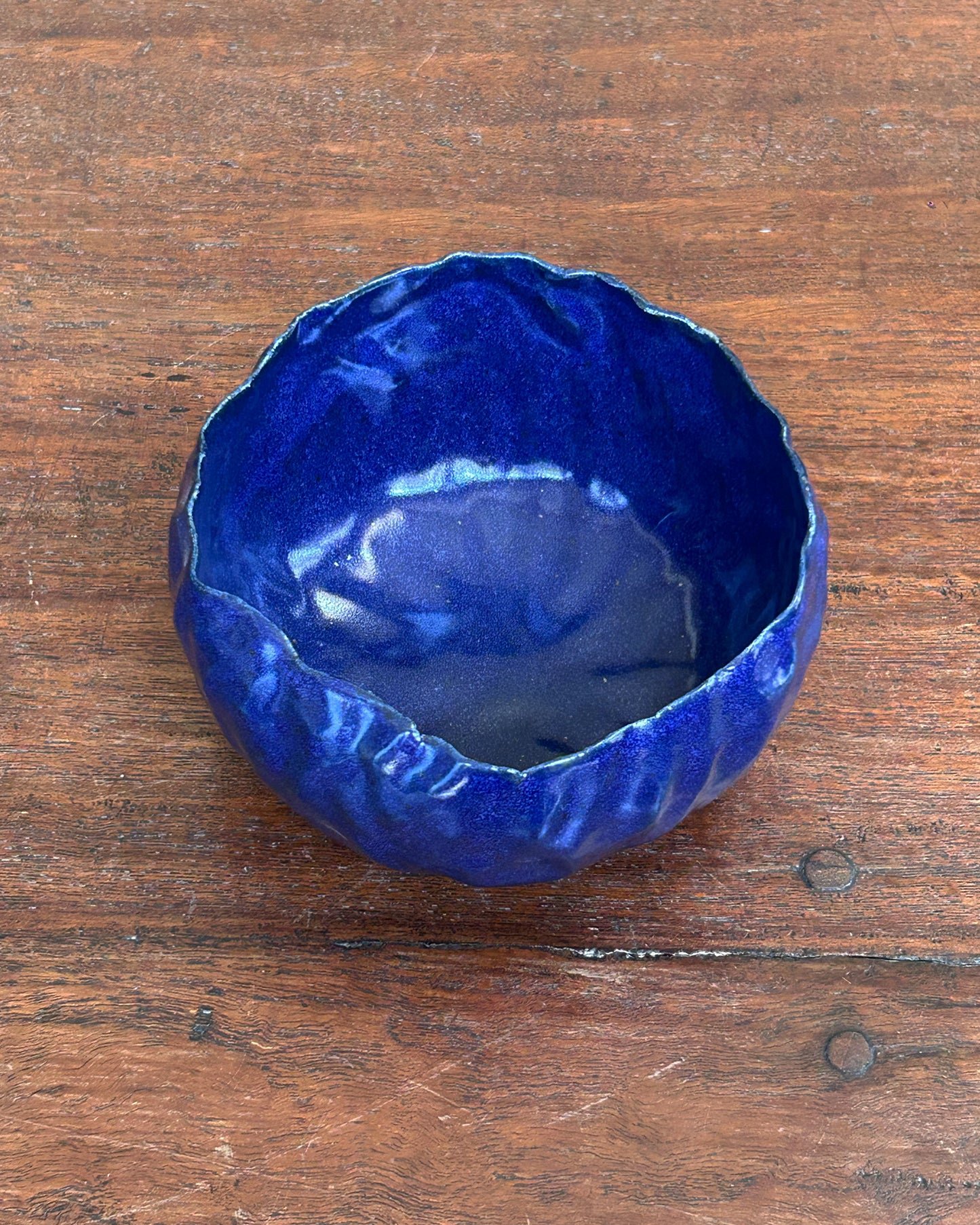 Cobalt Handbuilt Chawan #12326