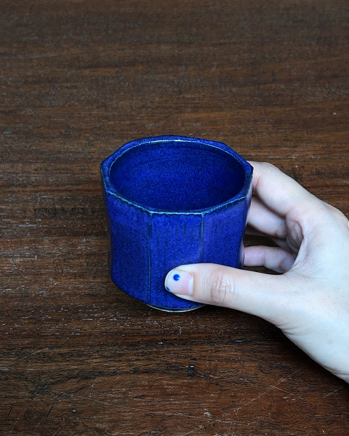 Cobalt Carved Cup